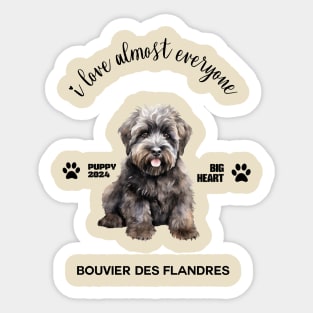 Bouvier des Flandres  i love almost everyone Sticker